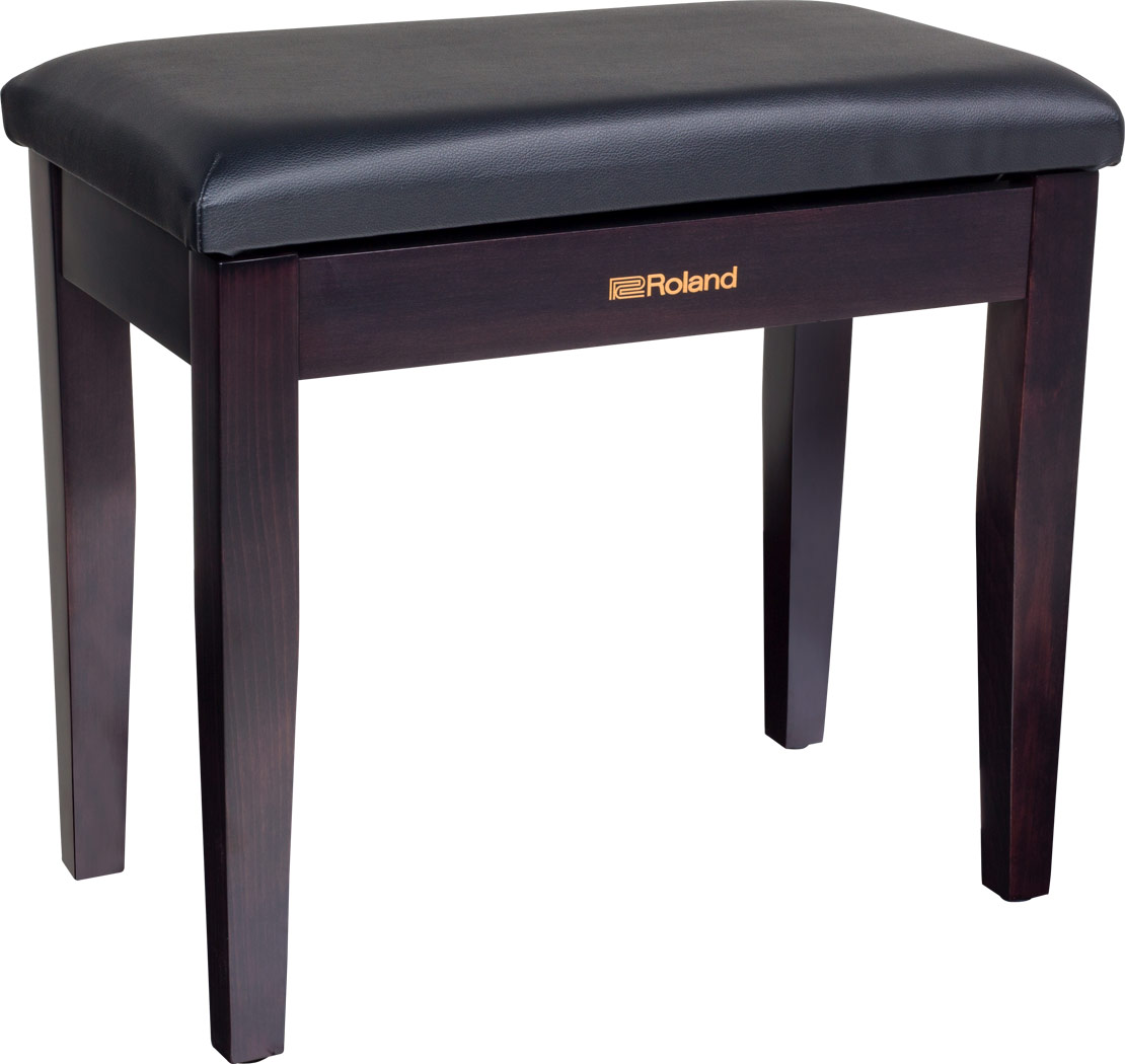 Roland RPB-100 piano bench in rosewood finish with cushioned black vinyl seat top