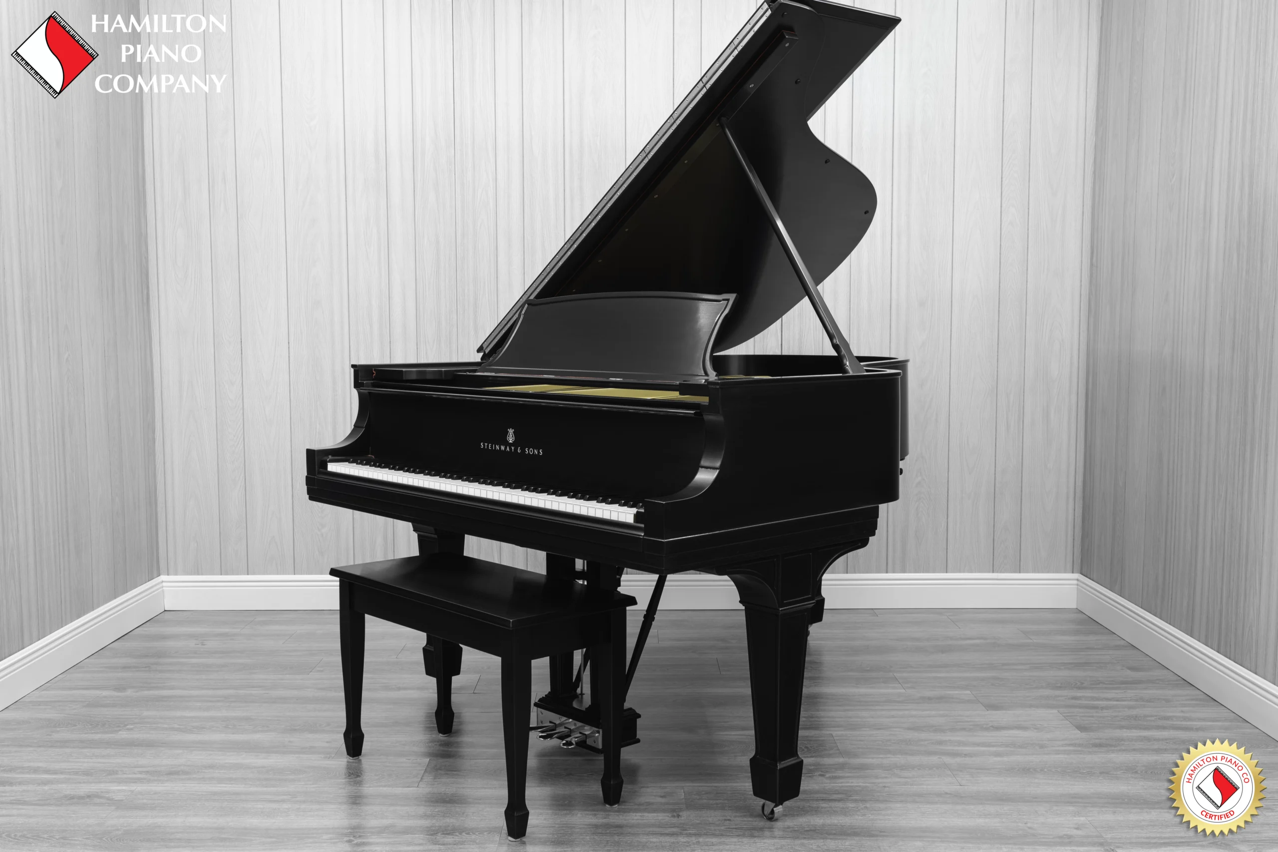 A 1911 Steinway A piano in a beautiful hand-rubbed satin ebony finish with nickel hardware.