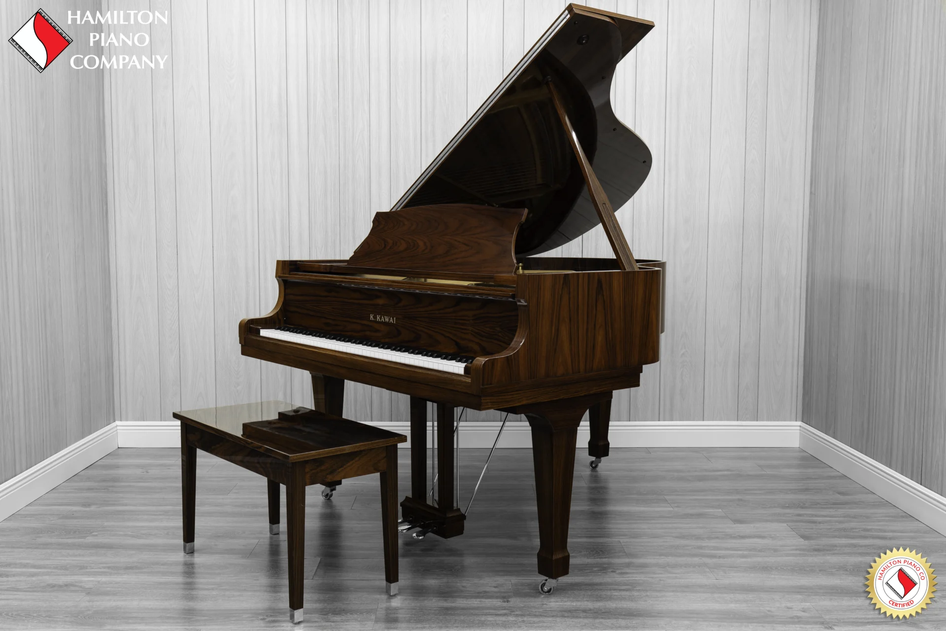 Kawai KG-2D baby grand piano finished in high-polish rosewood