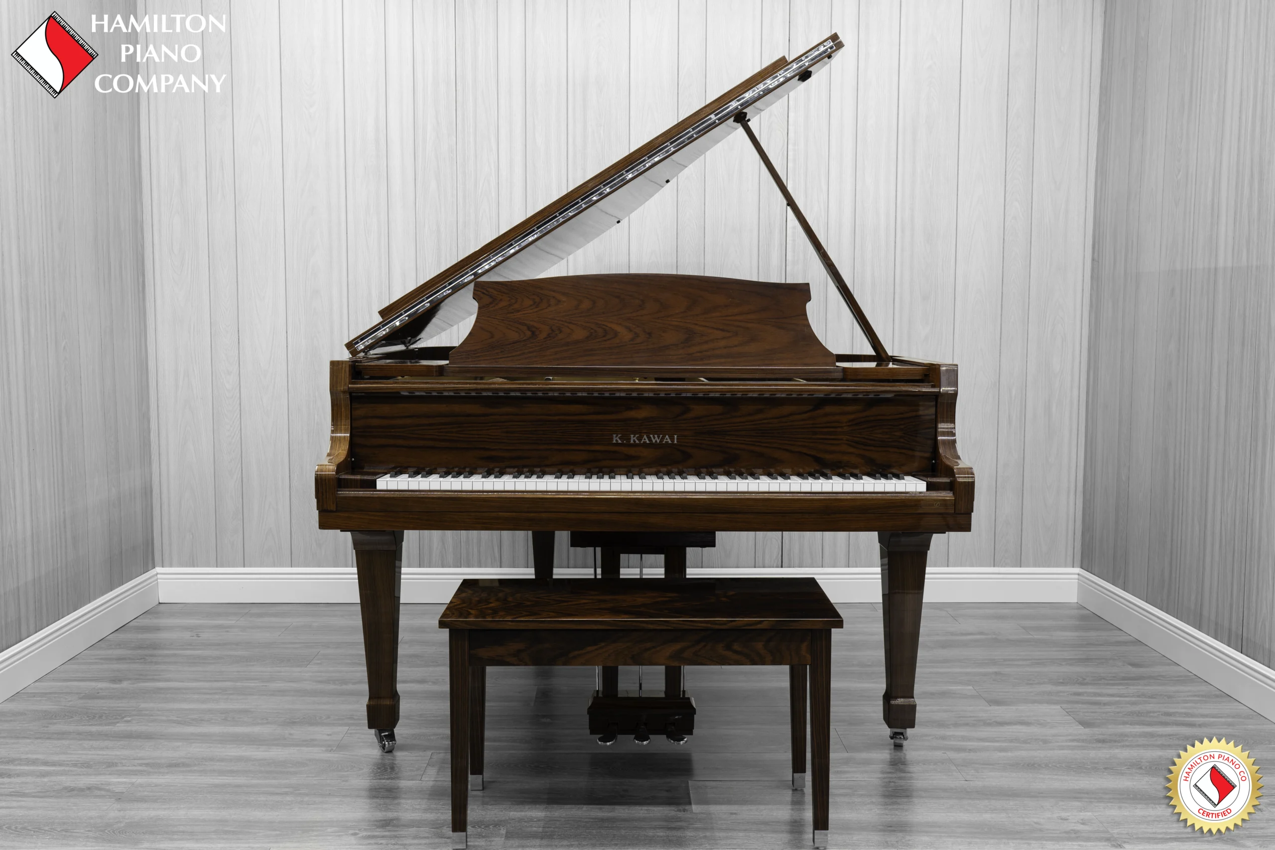 Kawai KG-2D baby grand piano finished in high-polish rosewood