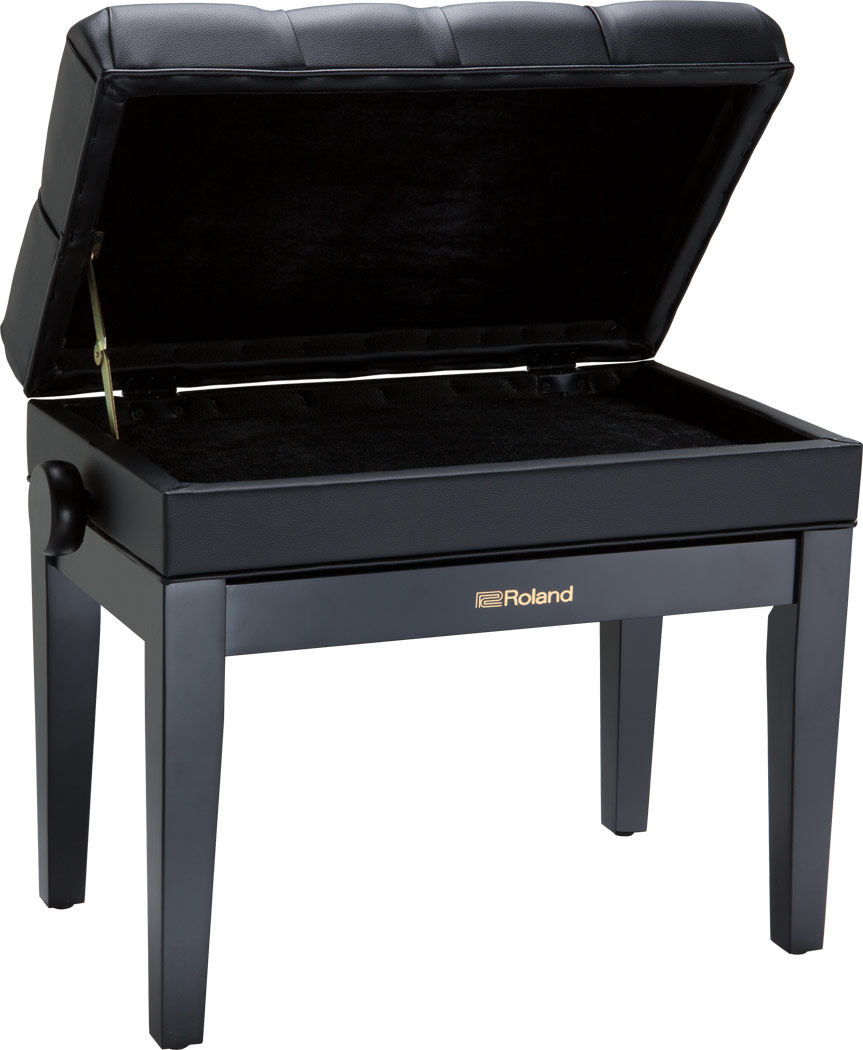 Roland RPB-500BK adjustable piano bench with storage compartment.