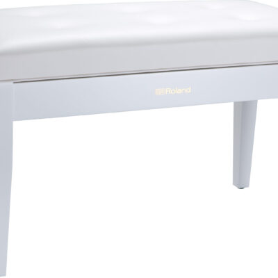 Roland RPB-D300WH adjustable duet piano bench in satin white finish.