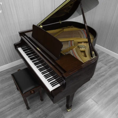 Petrof baby grand piano in high polish mahogany finish