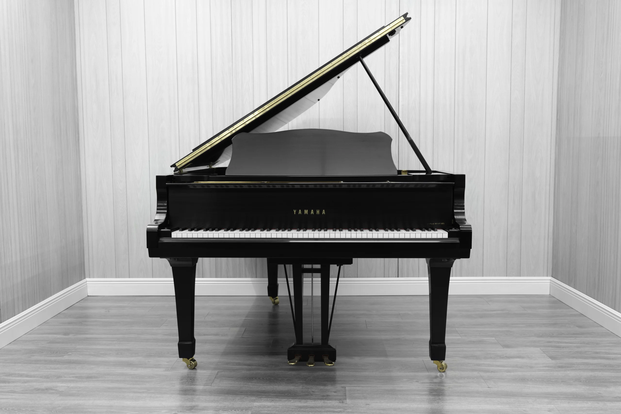 Yamaha C3 Grand Piano in hand-rubbed satin ebony finish.