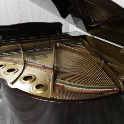Yamaha GB1K baby grand piano in high-polish mahogany finish.